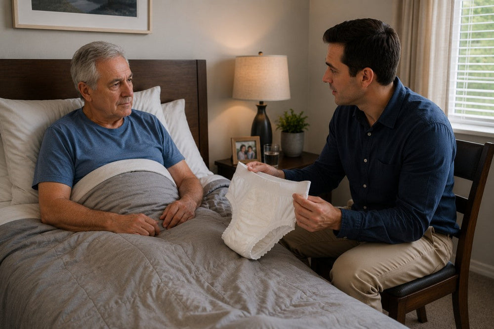 Leak-proof adult diaper after prostate surgery