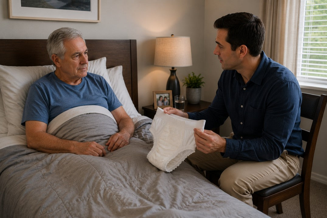 Leak-proof adult diaper after prostate surgery
